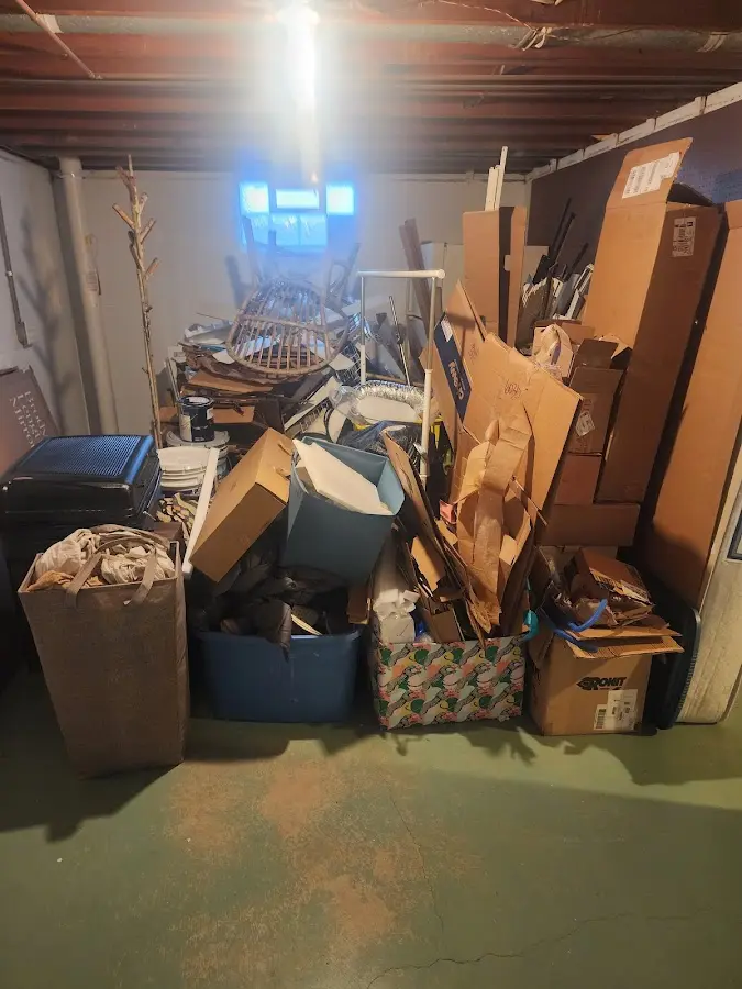 Roll-off dumpster container at job site for 20 Yard Dumpster Rental in Spring Grove